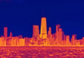 infrared photo of city